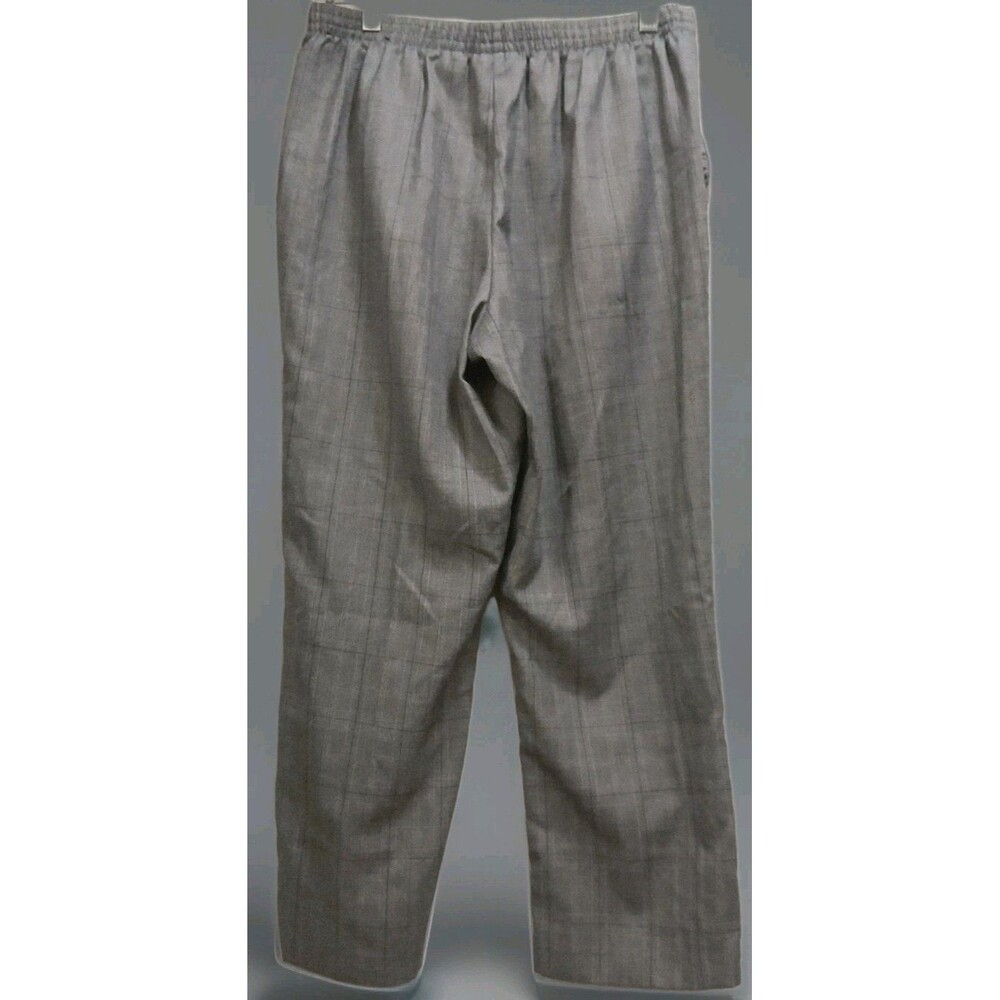 Gray Plaid Pull-On Pants Women’s Petite 8P Alfred Dunner Stretch Waist - Picture 5 of 6
